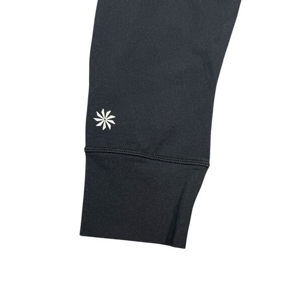 Athleta Black Mesh Panel Leggings Size M - Picture 3 of 6